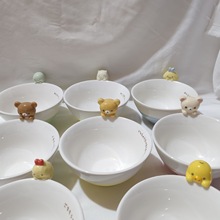 出口日本卡通陶瓷碗角落生物碗动物碗米饭碗轻松熊公仔碗立体饭碗