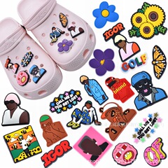 Cartoon singer shoe buckle decoration 3D accessory hole shoe shoe flower DIY shoelace buckle PVC soft rubber buckle cross-border