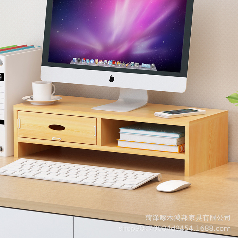 Desktop Computer Elevated Rack Monitor Bracket Base Pad High Storage Shelf Desk Rack with Drawer Desktop Computer Elevated Rack Monitor Bracket Base Pad High Storage Shelf Desk Rack with Drawer
