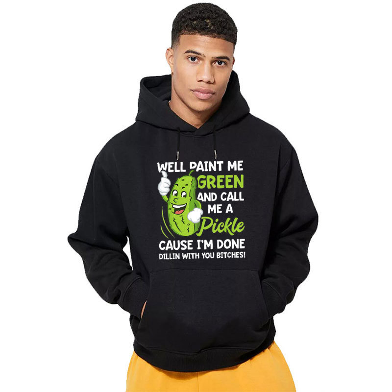Intage Canned Pickles pickle Canned hoodie funny loose men's and women's casual sports sweater