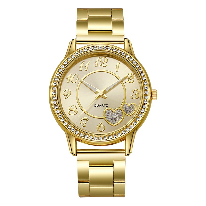 Reloj transfronterizo nuevo reloj digital de temperamento de amor reloj de correa de acero de aleación de diamantes reloj de cuarzo para mujer