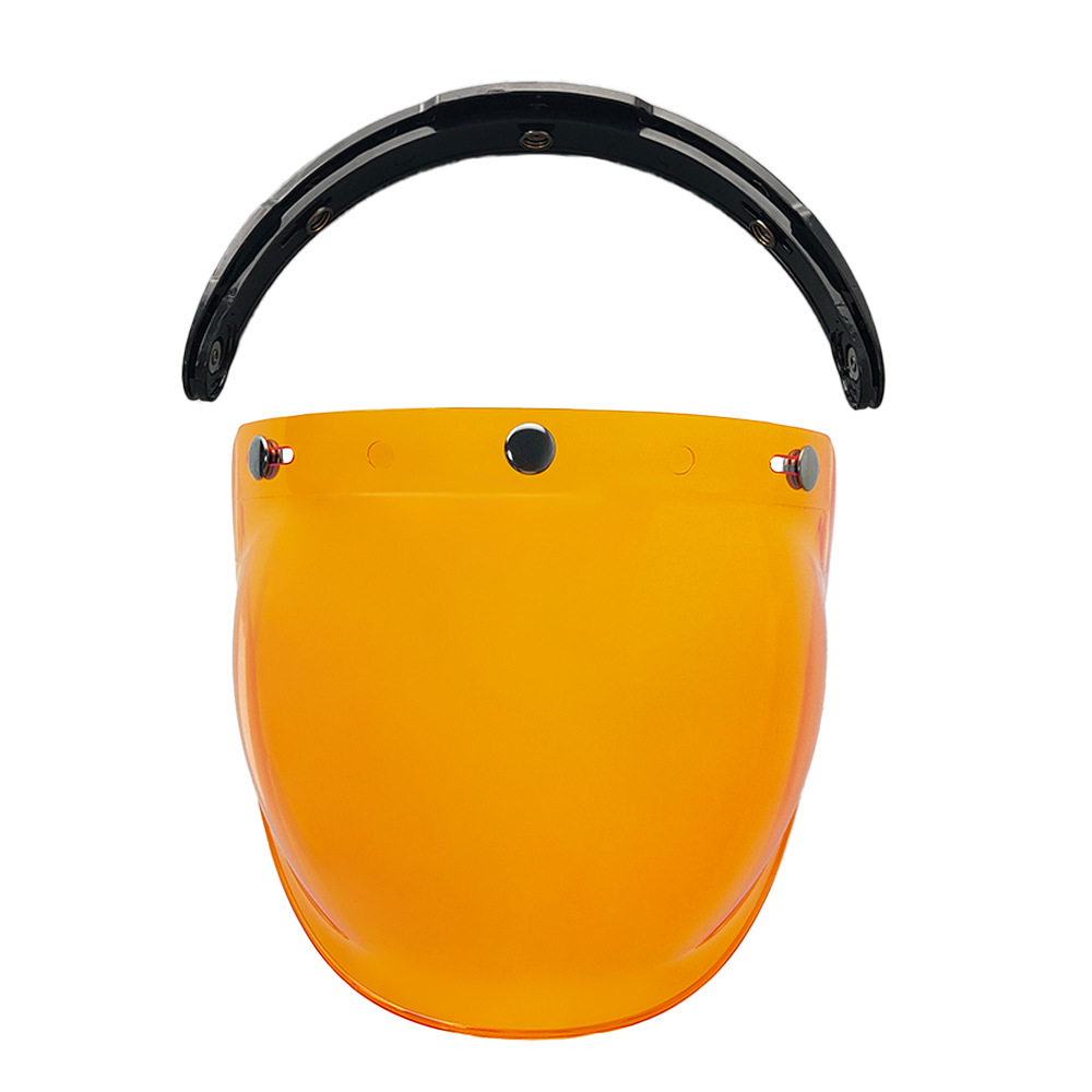 Helmet Bubble Lens Curved Three-Button Electroplating Motorcycle Retro Helmet Mirror Guard Uv Protection Sun Protection