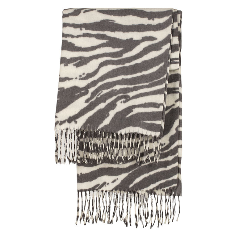Nueva bufanda cálida engrosada con patrón de cebra de otoño e invierno