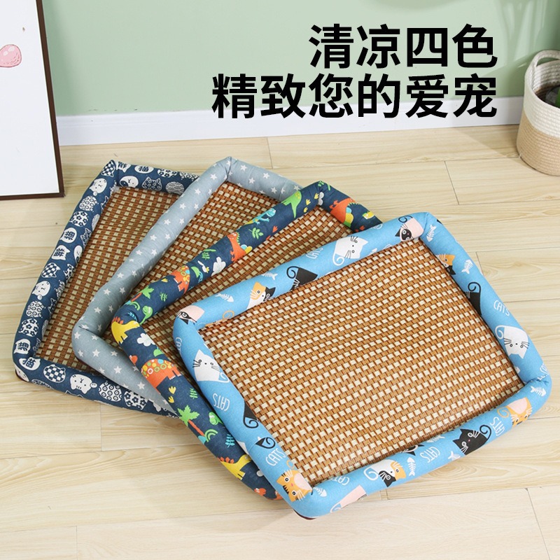 Nido de perros, alfombra de hielo, alfombra de ratana de verano, alfombra de perro grande, alfombra de dormir, artículos de mascotas generales de cuatro estaciones