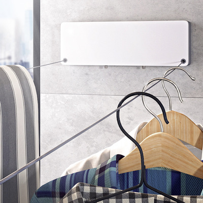 隱形晾衣繩伸縮免打孔家用雙頭陽台壁挂式鋼絲繩不鏽鋼酒店曬衣架