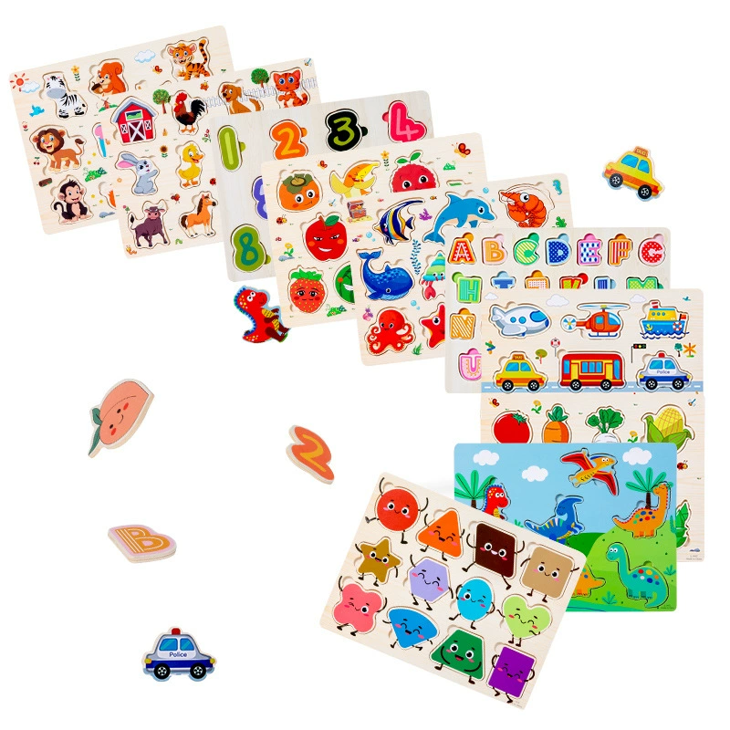 Wooden digital teaching cognitive brainteaser, grabber, toy