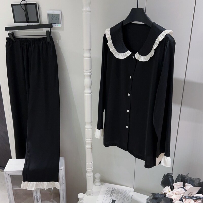 SN051【Peach Cream【2026 Spring and Autumn New Cardigan Korean Style Contrast Color Soft Long Sleeve Long Pants Loungewear】 SN051【Peach Cream【2026 Spring and Autumn New Cardigan Korean Style Contrast Color Soft Long Sleeve Long Pants Loungewear】