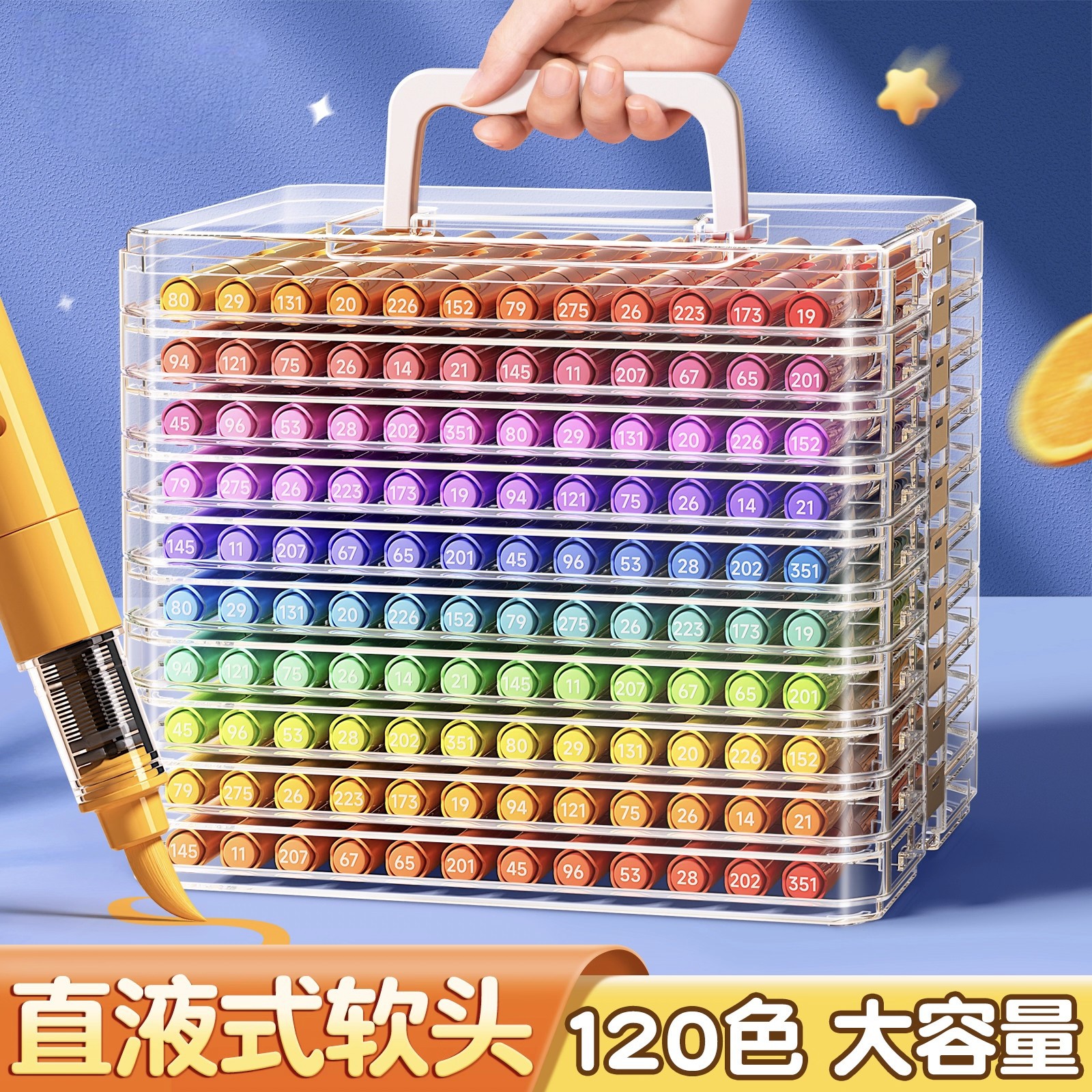 Lápiz de acuarela de color plegable líquido directo para estudiantes de arte, lápiz de color especial para niños, lápiz de acrílico blando