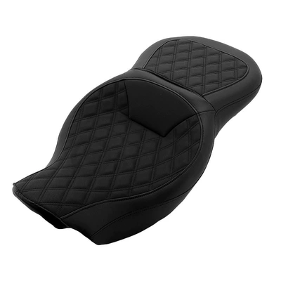 Suitable for Harley Grand Glide Street Glide Cvo Modified Double Seat Cushion Seat Integrated Seat Cushion 09-23 (Motorcycle cushion) - lattice