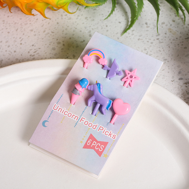 Tenedor de Frutas Infantil con Diseño de Dibujos Animados, Estilo Japonés, Portátil, Lindo, de Plástico, Palillos para Frutas con Forma de Animales, Decoración para Bento