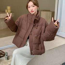 2025冬季新款短款棉服外套立领面包服小个子宽松加厚保暖外套棉衣