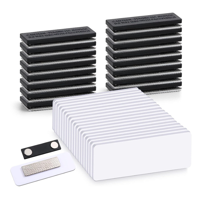 工牌磁铁扣钕铁硼n35强磁45*13mm磁性胸牌加白卡磁吸扣三颗强力磁