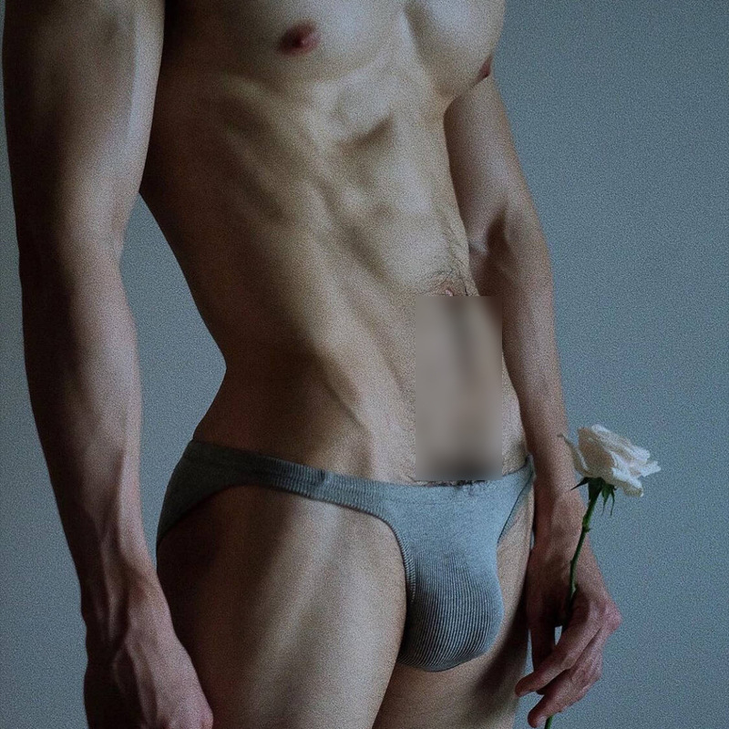 Sexy Men's Small Triangle Cotton Solid Color Simple Solid Color Low Waist Hip Bikini Underwear Men's Thin Comfortable Underwear