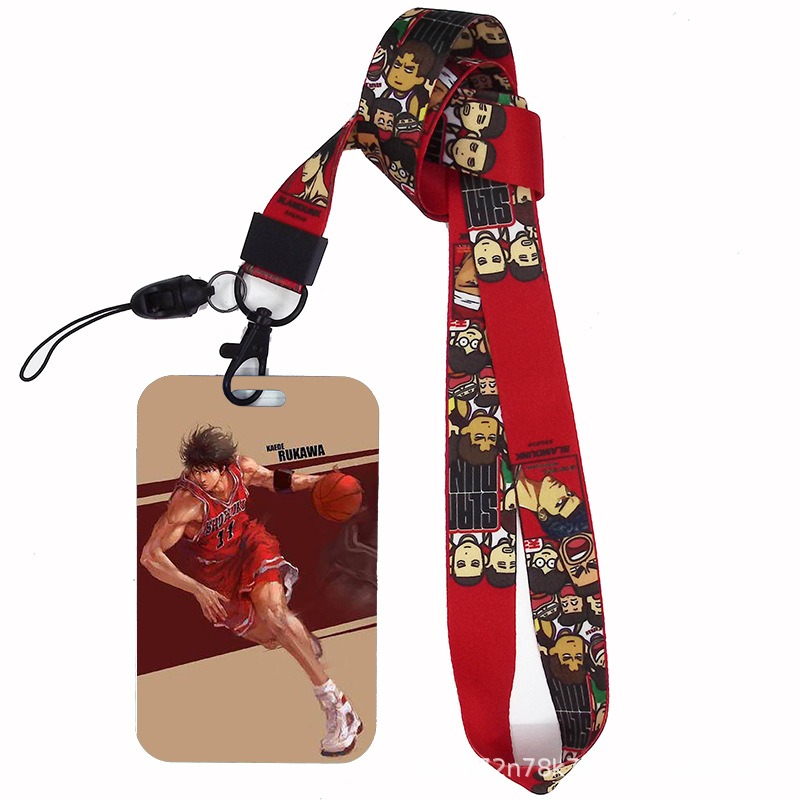 Dibujos animados japoneses slam dunk competencia nacional tarjeta de estudiante tarjeta de comida tarjeta de autobús cubierta certificado de trabajo titular de la cuerda del teléfono móvil