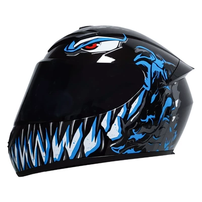 Motosiklet kaskı (dəbilqə) — Winter Electric Bike Helmet, Rider Bluetooth - blue-venom-black-lenses-s55-56cm