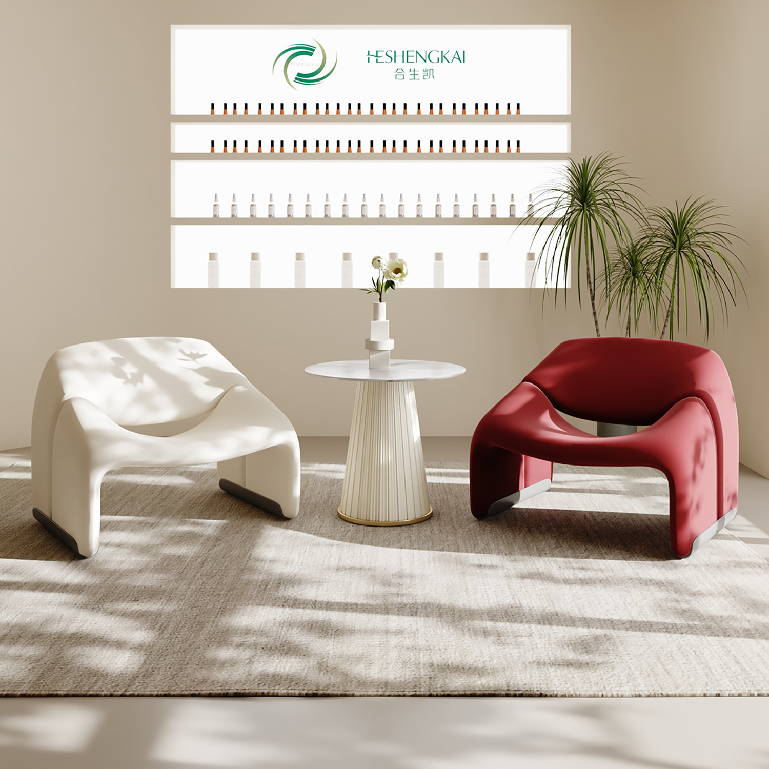 Francés color crema insofá perezoso salón de belleza club pequeño sala de estar mesa de negociación combinación de sillas