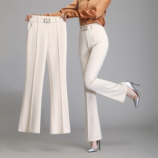 Suit Micro-pants Women's Spring and Summer New Stretch Slimming Stylish High Waist Slim-fit plus size Straight Leg Showing Pants