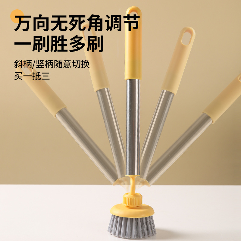 Cepillo de limpieza de mano multifuncional de mango largo especial para cocina de artefactos de cepillo de limpieza de olla grande para lavavajillas sin dañar la olla