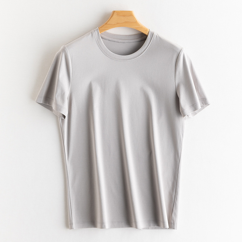 Yuyue 2025 桑蚕シルクシルクコットン 冷感ノーアイロン13色Tシャツ 夏涼しいシルクのような滑らかな桑蚕シルクトップス レディース|undefined
