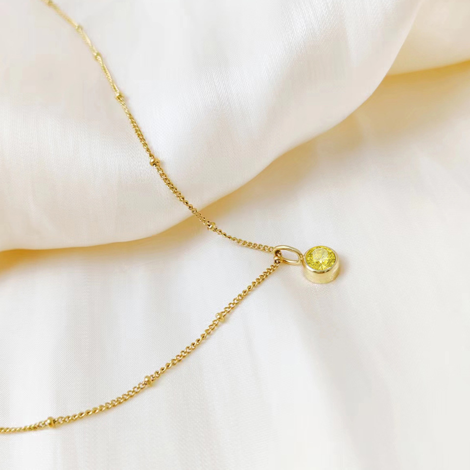 Holiday, Daily Occasion Real Gold Plated 316L Stainless Steel  PVD Coated Rhinestones Geometric Waterproof Non Tarnish Surgical Steel Simple Style Classic Style Pendant Necklace For Women's