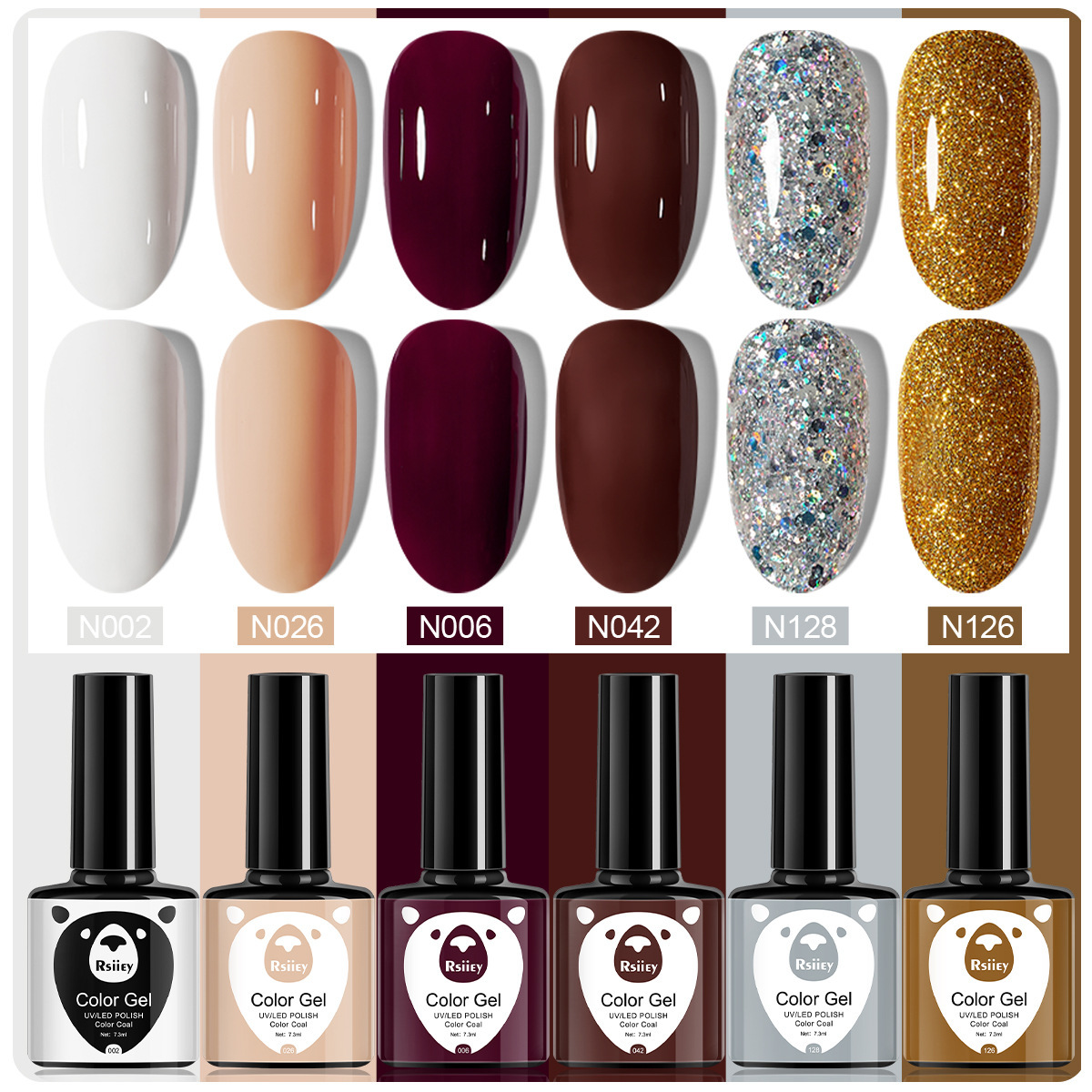 6 colores esmalte de uñas pegamento fototerapia embotellada color popular pintado brillante ojo de gato pegamento UV fototerapia pegamento esmalte de uñas traje de pegamento