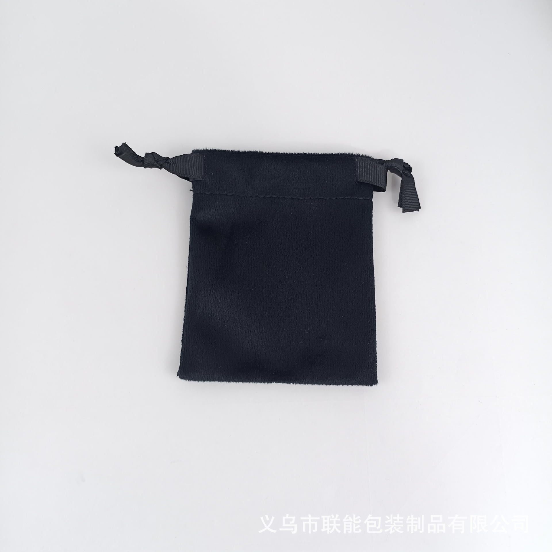 블랙 Lisi 벨벳 drawstring 플란넬 가방; 8*10cm