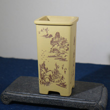 紫砂花盆兰花盆盆景盆手工盆桌面盆栽兰盆苏兵段泥中国风手工盆