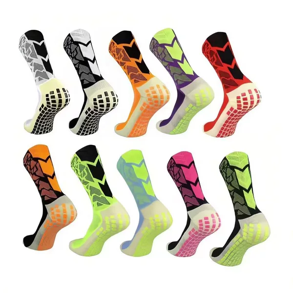 Mid-Tube Camouflage Football Socks Thickened Towel Bottom Sweat-Absorbent and Deodorant Glue Anti-Slip Football Socks Sports Socks Antibacterial and Deodorant
