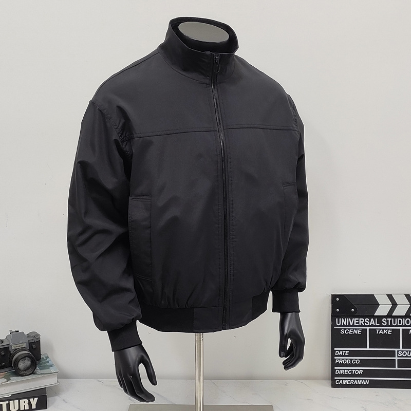 Retro Baseball Jacket With Stand-up Collar And Inner Pockets_voghion.com