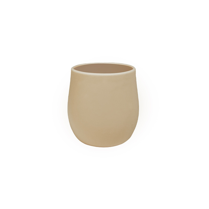 둥근 물컵 브라운