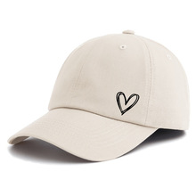 爱心印花简约美式轻薄软顶棒球帽子女春夏季透气户外遮阳鸭舌帽
