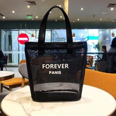 簡約網紗收納手提袋鏤空透氣化妝包便攜洗澡媽咪包