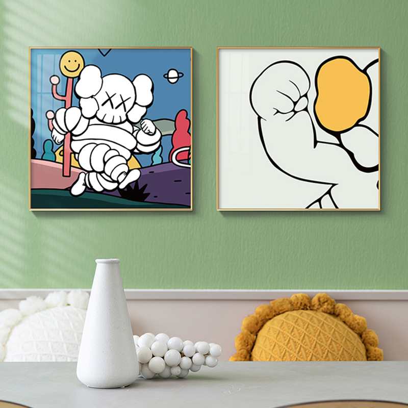 Children's Room Study Hanging Painting Kawsy Art Painting Atmospheric Violent Bear Aisle Decoration Paintingy Brand Modern Simple