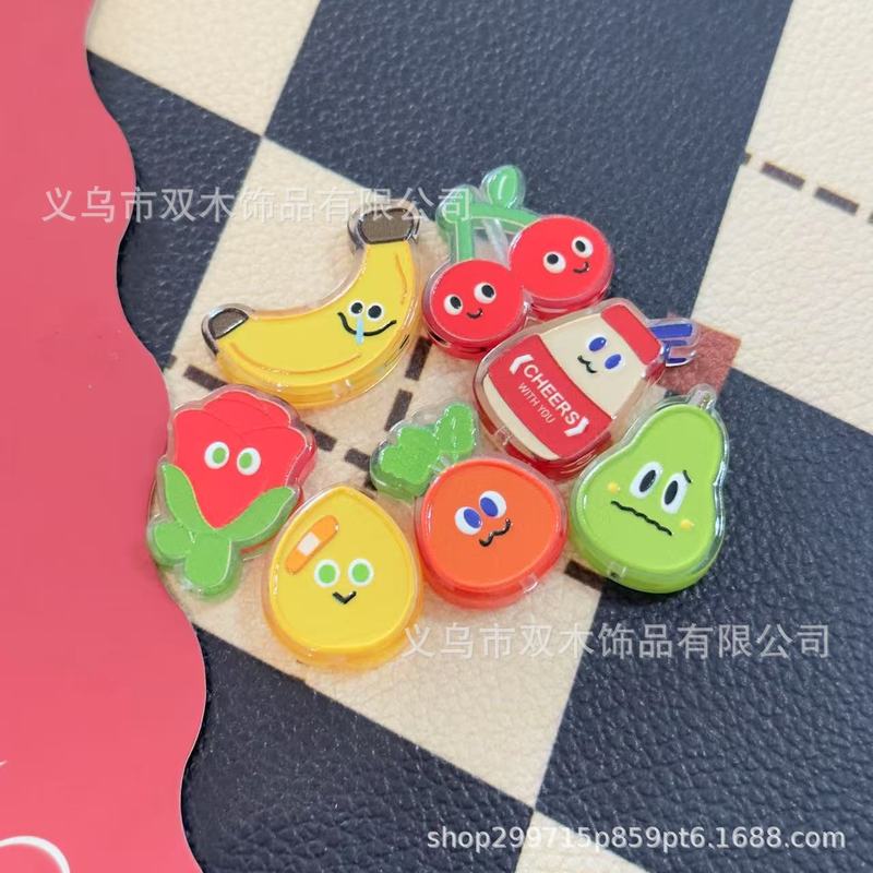 印花浮雕卡通五月天表情果蔬板材串珠 diy手链手机链包挂车挂配件|undefined