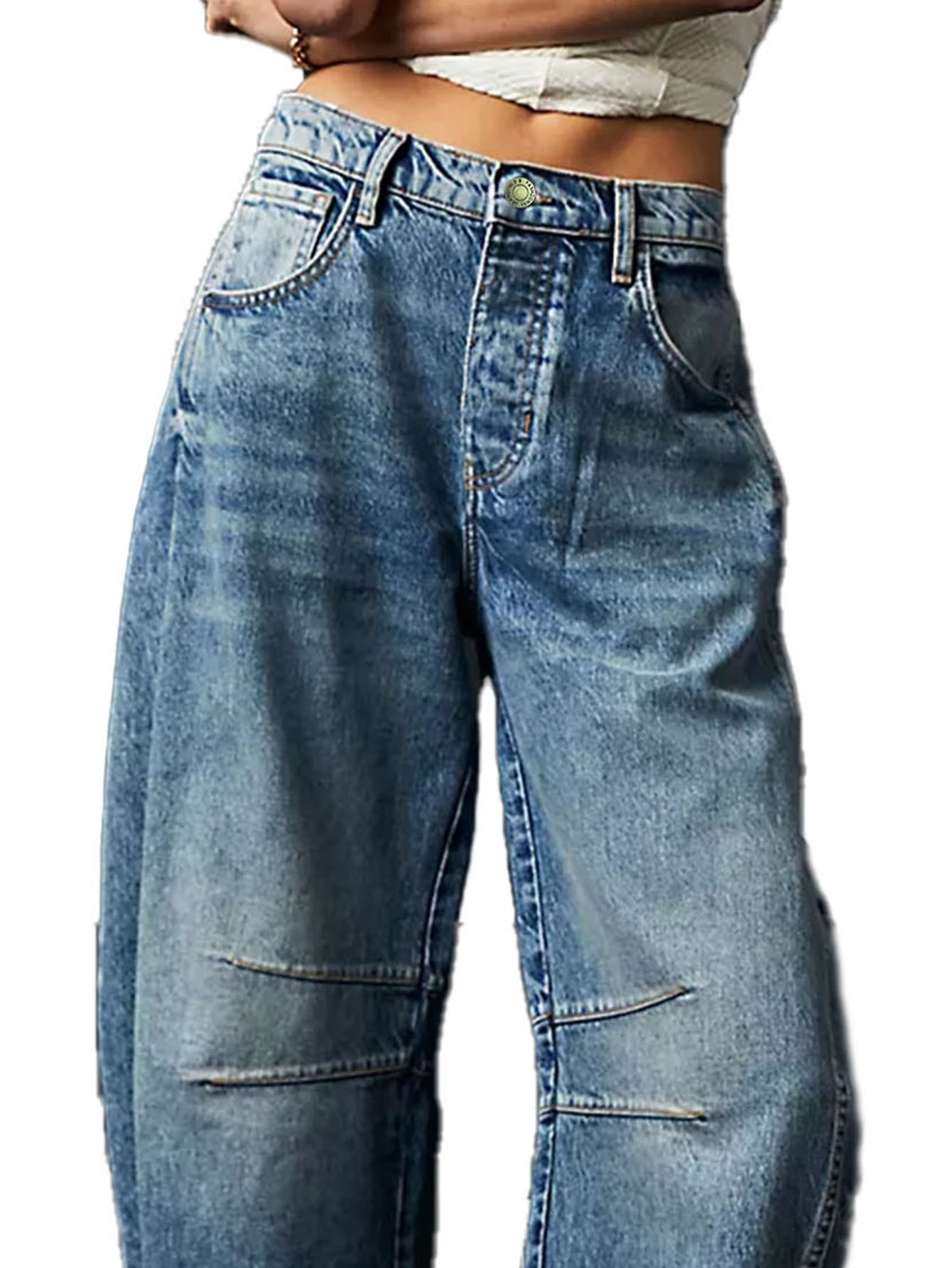 2023 New Cross-Border European And American Hot-Selling Fashion Casual Wide-Leg Loose Jeans For Women Mid-Low Waist_ecoleips.com
