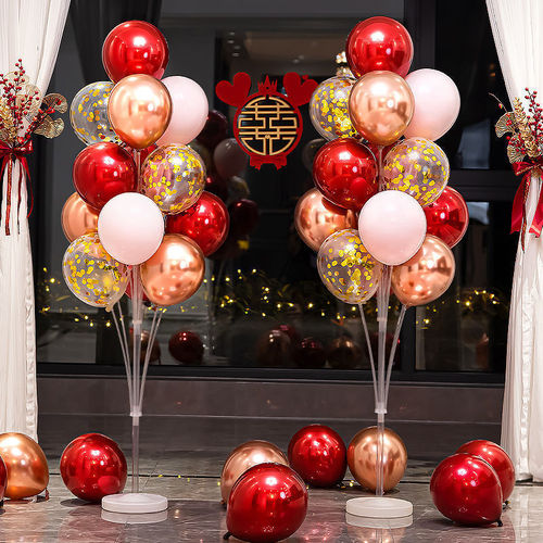 Wedding room floor floating red balloon package engagement decoration road guide romantic wedding new house table floating bracket layout set