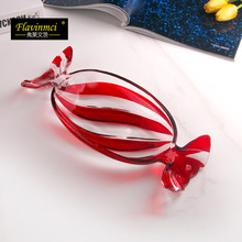 彩色玻璃果盘创意糖果型点心盘糖果盘家用客厅干果盘零食盘水果盘