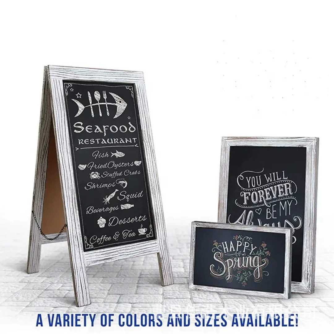 Антикварная деревянная доска, двусторонняя магнитная доска для сообщений, свадебное украшение, доска для выставки товаров, складная стоячая доска