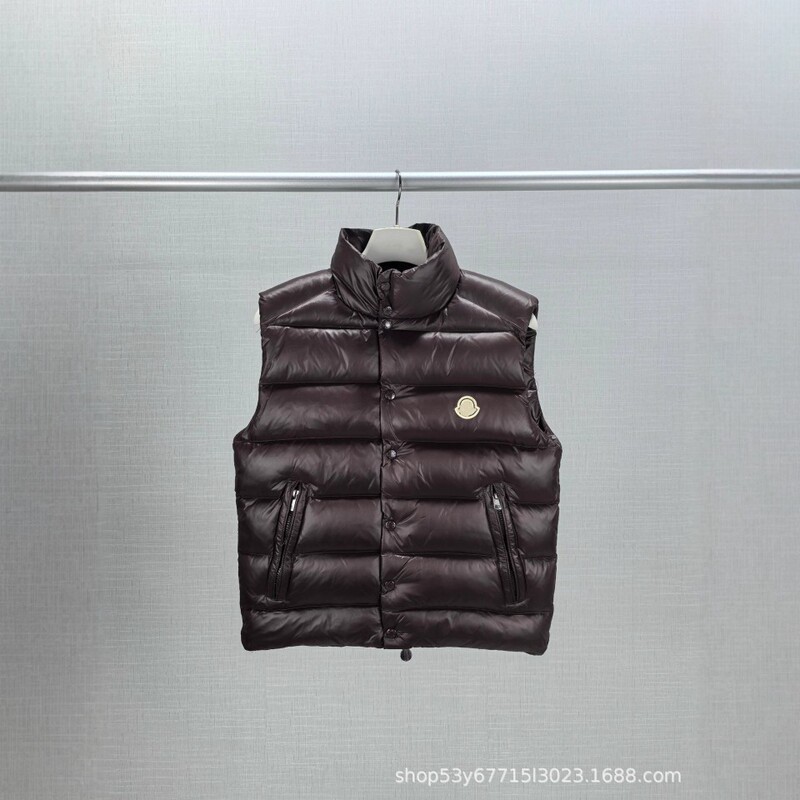 Mengjia Celebrity Style Classic down Vest, Lightweight 90% White Goose Down, Glossy Stand-Up Collar Vest, Unisex