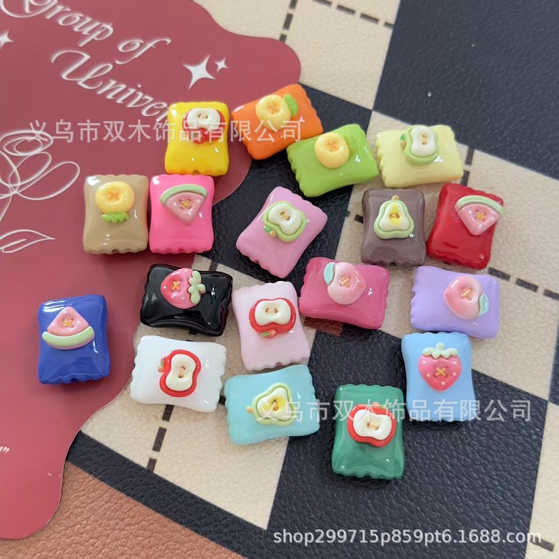 18*24mm烤漆拼接水果糖果袋串珠 diy手链手机链包挂车挂饰品配件|undefined