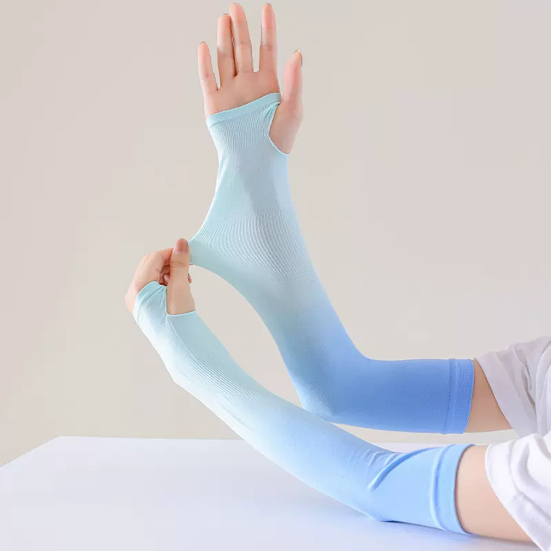 冰袖防晒袖套女夏季防紫外线冰丝袖套男女护臂手袖渐变色袖套批发
