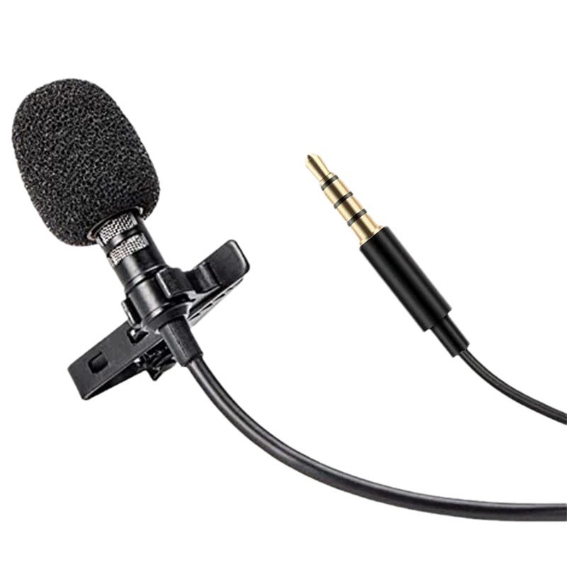 3.5mm straight plug 1.5m clip on microphone portable amplifier teaching speech interview dual channel_voghion.com