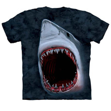 2023夏季新款3D彩印T恤立体突破系列鲨鱼款图案3D短袖