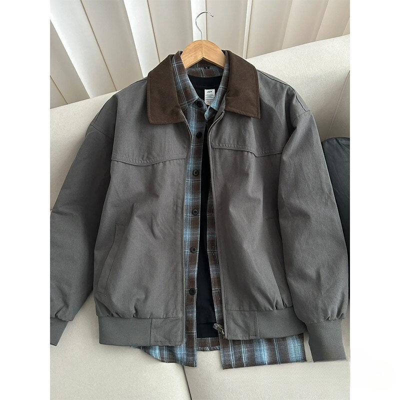 Detroit Workwear Jacket Men's Spring Trendy Loose Casual Lapel Pilot Jacket Top