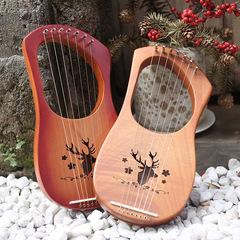 7音莱雅琴lyreハープ七弦琴10音小ハープリール琴リラチェンギリシャ楽器