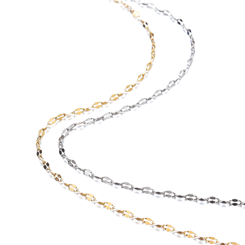 10g Weight Chain Jewelry Making Type DIY Jewelry Accessories Classification 2 M Quantity 304 Stainless Steel Material Solid Color Pattern All Seasons Season Plating Design Basic, Simple Style Style 2 M 304 Stainless Steel DIY Jewelry Accessories Chain Basic Simple Style Solid Color 12