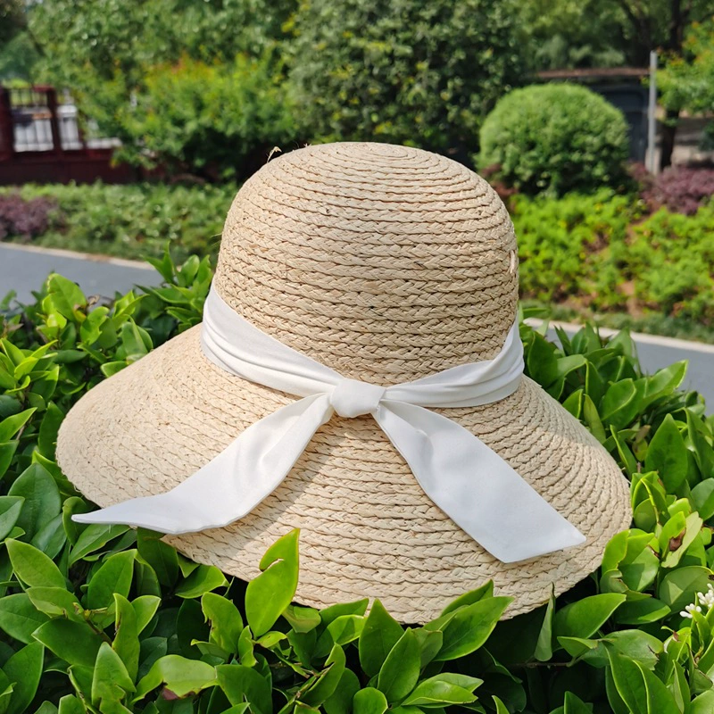 Lafite Hwewear Hat Female Japanese Literary Bow Fisherman Hat Summer Traveling Holidays Big Suns Beach Hat
