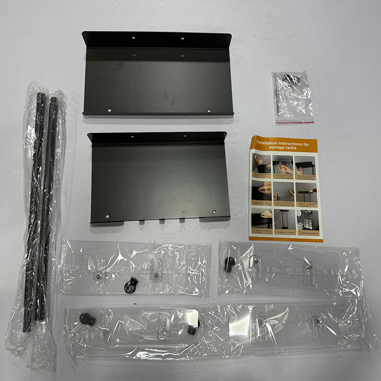 Toallero de baño retráctil Toallero de baño multicapa de pared sin perforación Gun negro Estante de toallas de baño gris