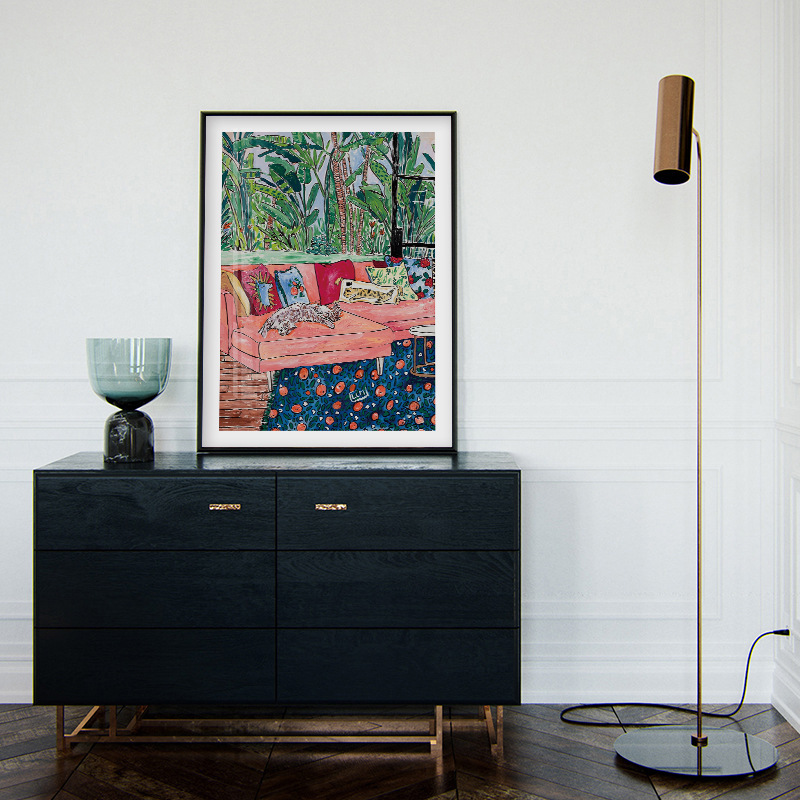 American artist Lara Lee Meintjes Lazy Cat Room Niche Oil Painting Bedroom Decorative Painting American artist Lara Lee Meintjes Lazy Cat Room Niche Oil Painting Bedroom Decorative Painting