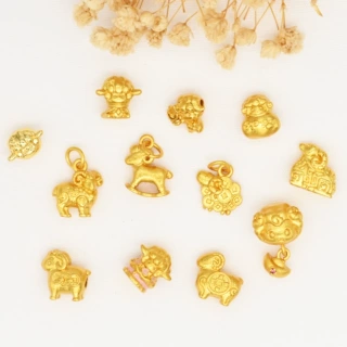 新款古法沙金生肖羊遥遥羊挂件立体绵羊隔珠diy串珠编绳饰品配件